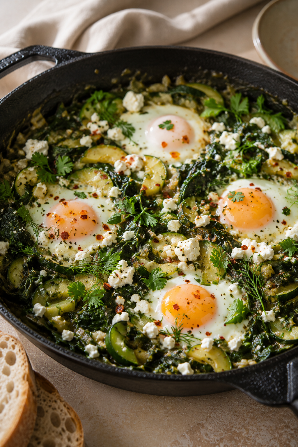 Shakshuka met spinazie & feta